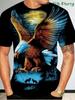 Fashion 3D Eagle Print T Shirt for Men Animal Graphic T-Shirt Casual Loose Round Neck Short Sleeve Tops Summer Men's Clothing