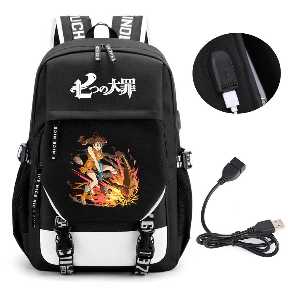 Animation Seven Deadly Sins Backpack Casual Backpack Student School Bag Men'S And Women'S Printed Computer Bag Travel Bag