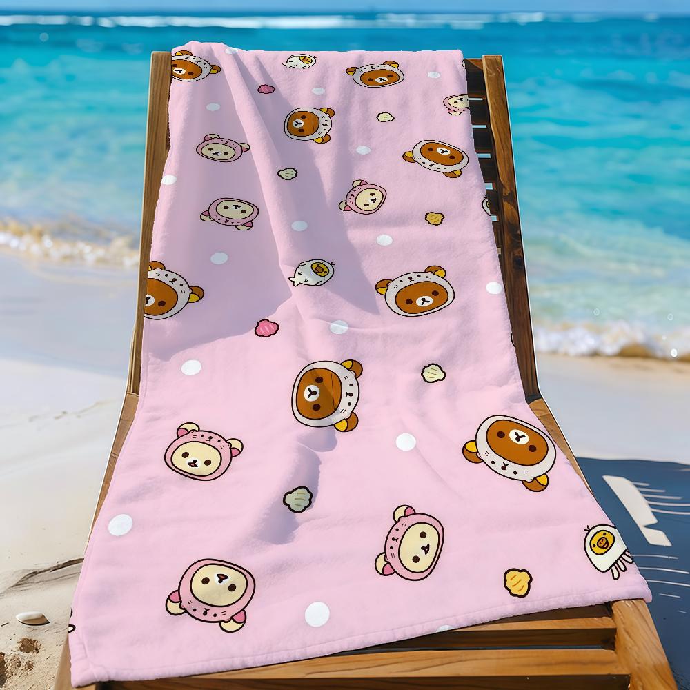 Cartoon Cute R-Rilakkuma-S Cute Towel Sports Quick Dry Travel Camping Gear Sandproof Soft Light Large Beach Towel