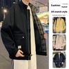 Cozy Up Workwear Jacket Plaid Stand Collar Large Size Loose Plus Size Casual Men's Coat