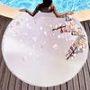 Cherry Blossom Round Beach Towel,Cherry Blossom Tree In The Sun Sand Anti-Sand Beach Blanket Absorbent Quick Dry Soft Pool Towel