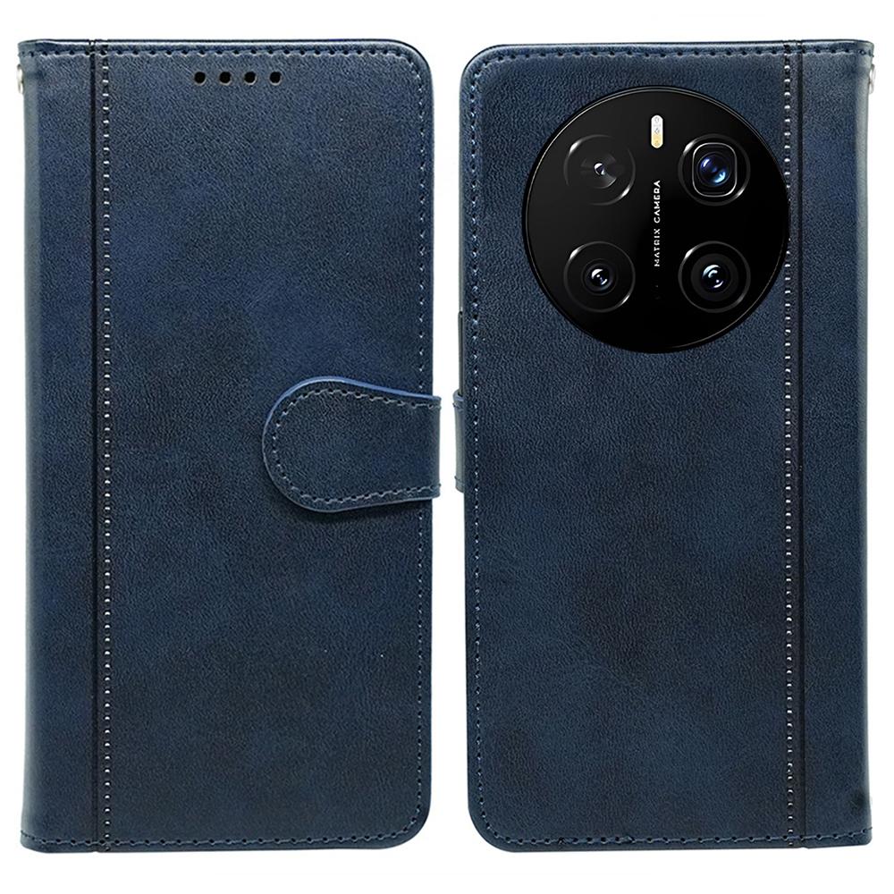 

For Honor Magic7 5G Case Calf Texture Leather Stand Book Style Phone Cover Blue