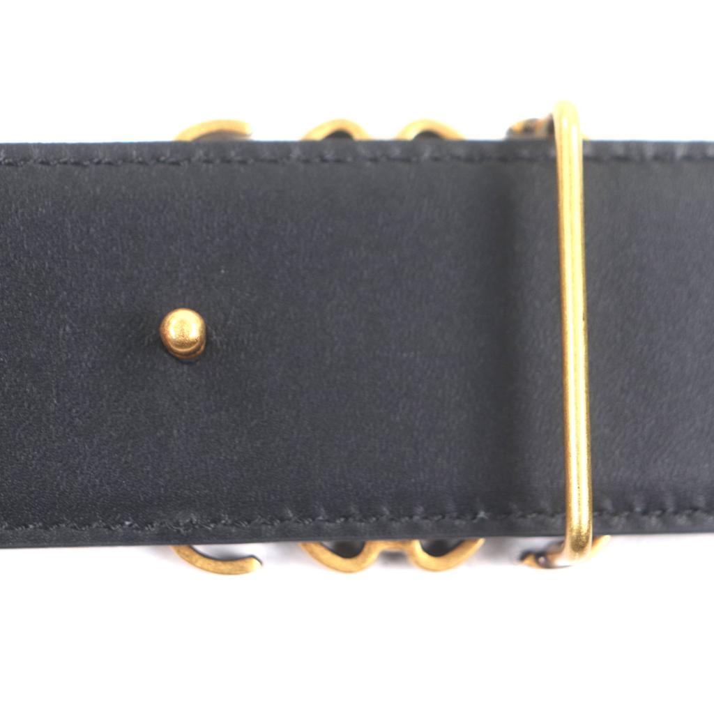 Nepoškozený pásek LOEWE Anagram Spona Unisex černá kůže pánský Použitý