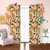 2pcs- Fresh Little Orange Polyester Curtains, Stick Bag Curtains 42*84, Bedroom, Living Room, Home Room Decoration