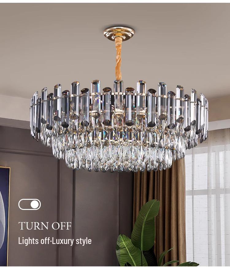 2025 Modern Crystal Chandelier: Minimalist Luxury Light for Living Room, Dining Room, and Bedroom