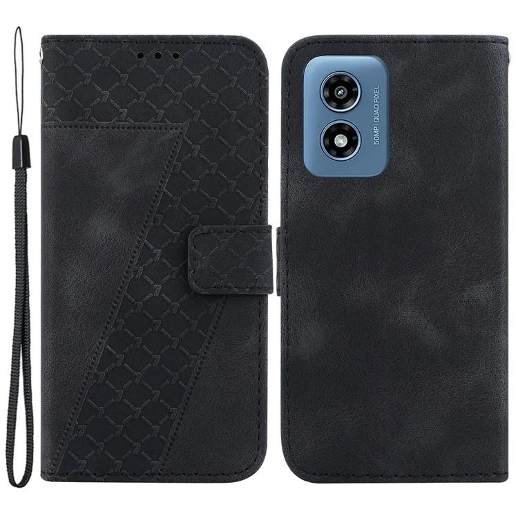 

For Motorola Moto G Play (2024) 4G Phone Case 7-Shape Imprinted Wallet Leather Cover
