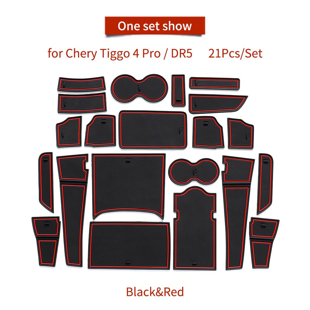 Anti-Slip Gate Slot Mat for Chery Tiggo 4 Pro / DR5 Car Door Groove Pad Interior Accessories Cup Holder Rubber Coaster