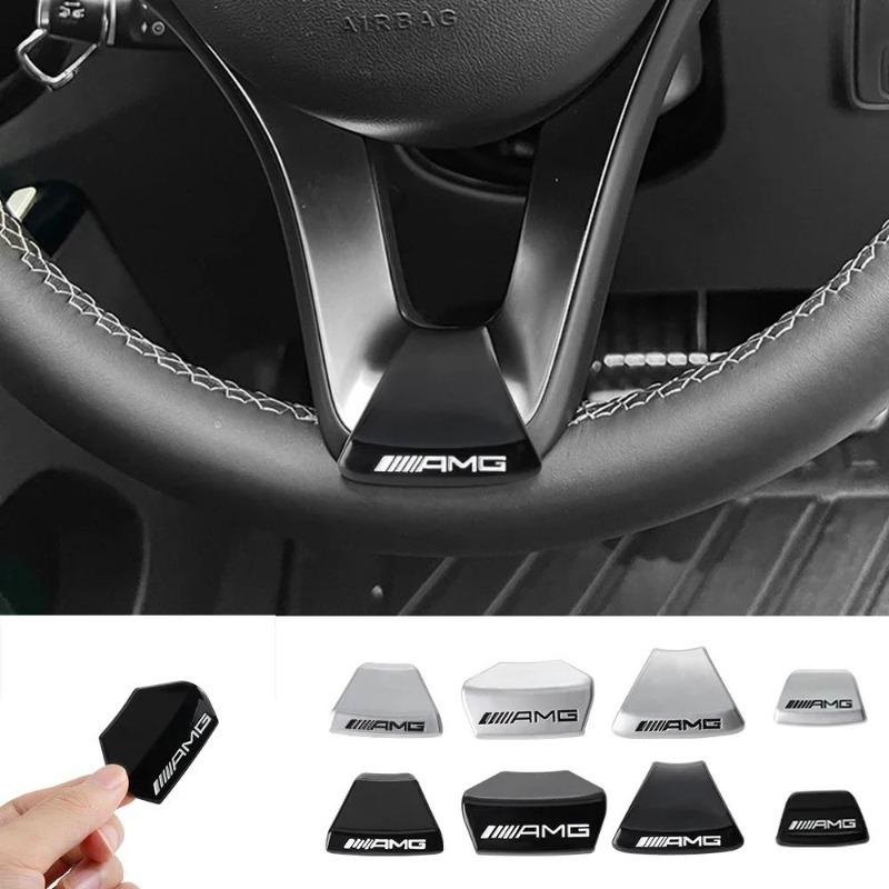 ABS Logo AMG Emblem Car Steering Wheel Sticker For Mercedes Benz AMG W203 W204 W205 W176 W211 W212 W213 GLA GLC Auto Accessories