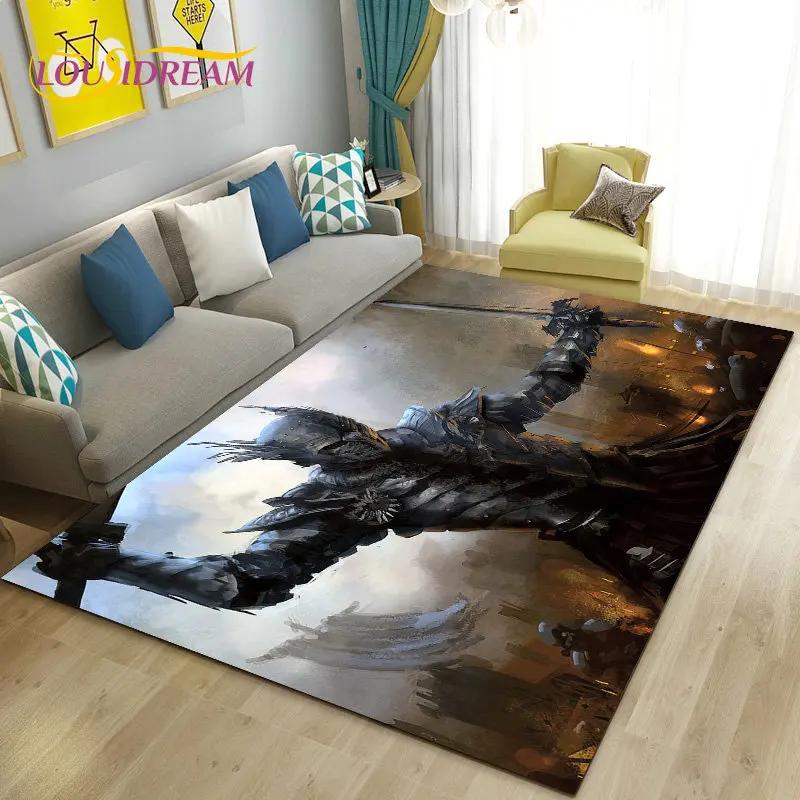 Knight Templar Cavalier Crusaders Game Area Rug Large,Carpet Rug for Living Room Bedroom Sofa Doormat Kitchen,Non-slip Floor Mat