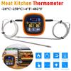 Digital Meat Kitchen Thermometer Touch Screen Waterproof Kitchen Meat Probe Thermometer with 2 Probes for Grilling BBQ Cooking
