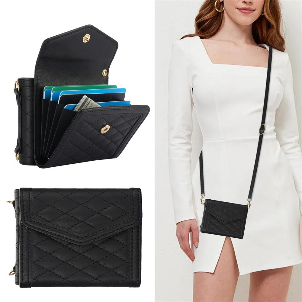 Blocking Card Holder Leather Cover for Samsung Galaxy Z Flip 6 5 4 3 Flip6 Flip5 Flip4 Flip3 5G Crossbody Wallet Phone Case