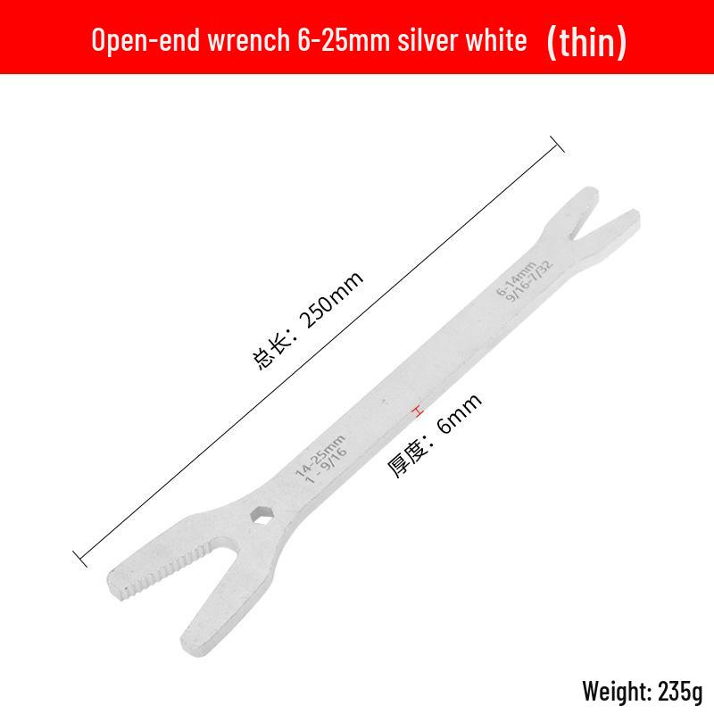 Multi-Purpose 8-22mm Self-Tightening Double-Head Wrench: Box-End & Open-End
