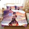 3D Rem Ram Sengetøy Sett Liv i en annen verden fra null Anime Trykt Med Putetrekk Seng Dynetrekk Myke Sengetøy Hjem
