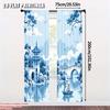 2pcs   2D Flat Printing Curtain Boat and Trees 100% Polyester  Without Electricity Party Decorations Applies To Bedroom Living