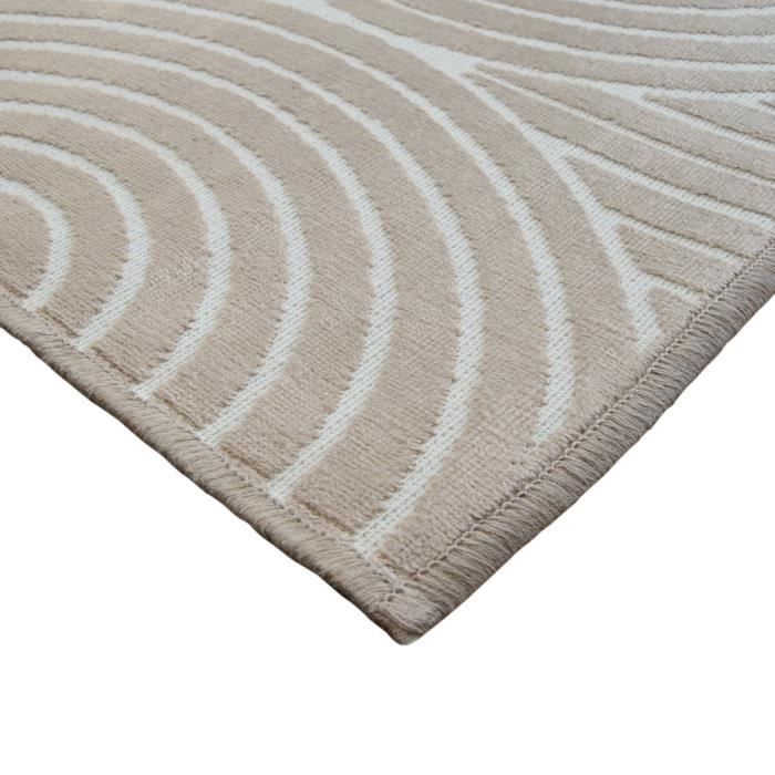 Tapis à relief moderne beige sable 120x160