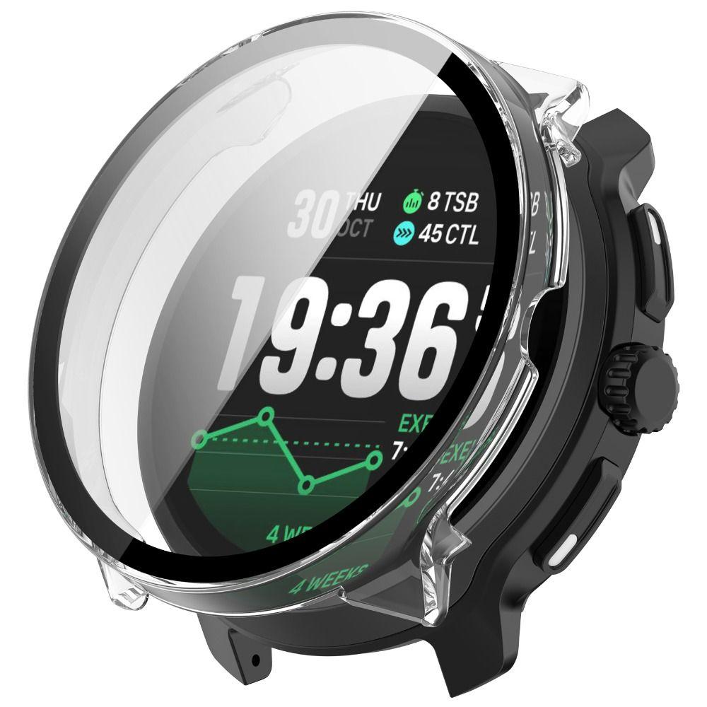 PC+Tempered Protective Case Full Coverage Hard Screen Protector Anti-Scratch Cover Shell for Suunto Race 2