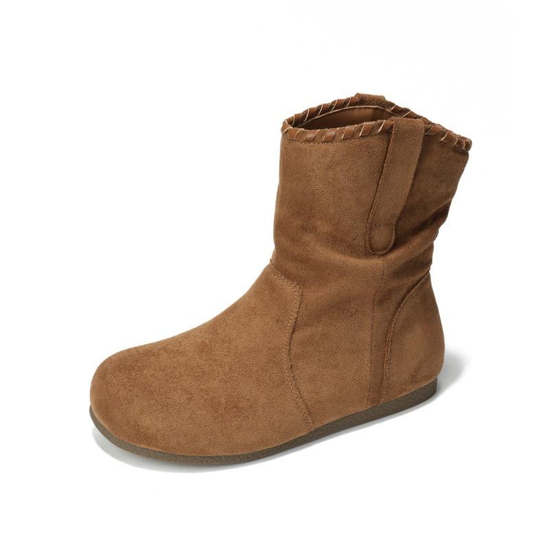 

Ретро обувь, Сапоги на платформе для женщин, Утягивающие короткие сапоги, Круглый носок 35 верблюд