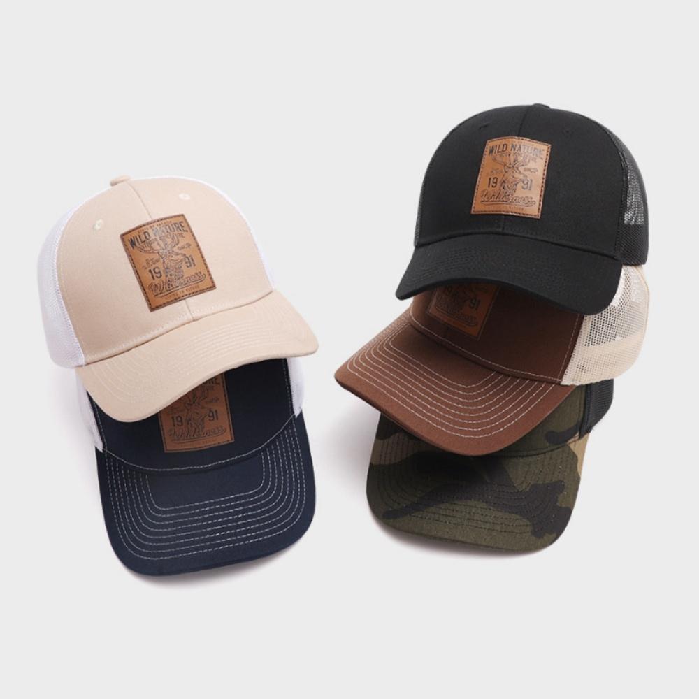 Summer Animal Elk Baseball Cap Women Men Patch Snapback Mesh Hat Casual Breathable Unisex Street Hip-hop Sunscreen Trucker Cap
