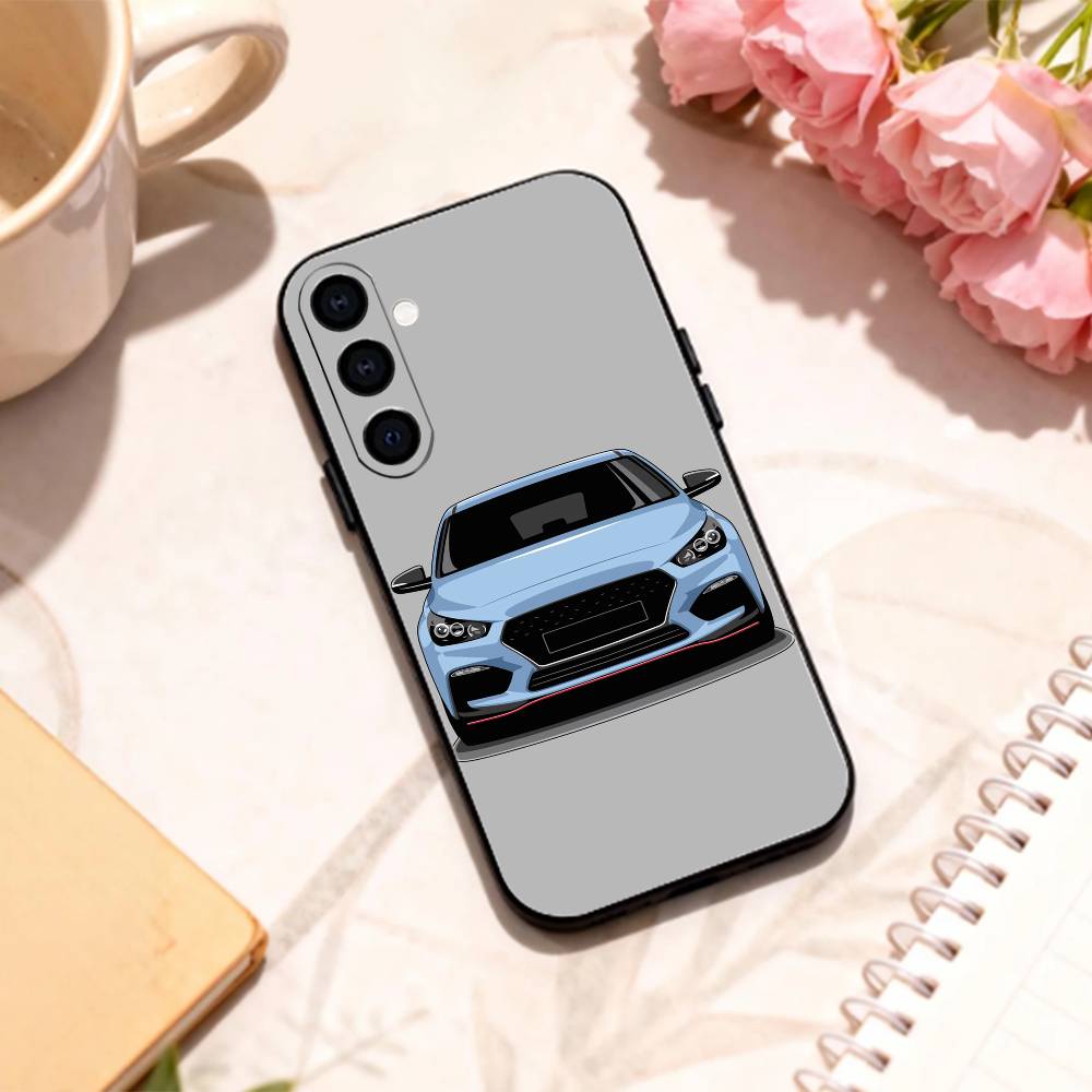 Etui na telefon samochodowy I20N I30N P-Pocket Rocket do Samsung Galaxy A73, A72, A71, A70, A53, A52, A51 i innych, miękka, czarna skorupa