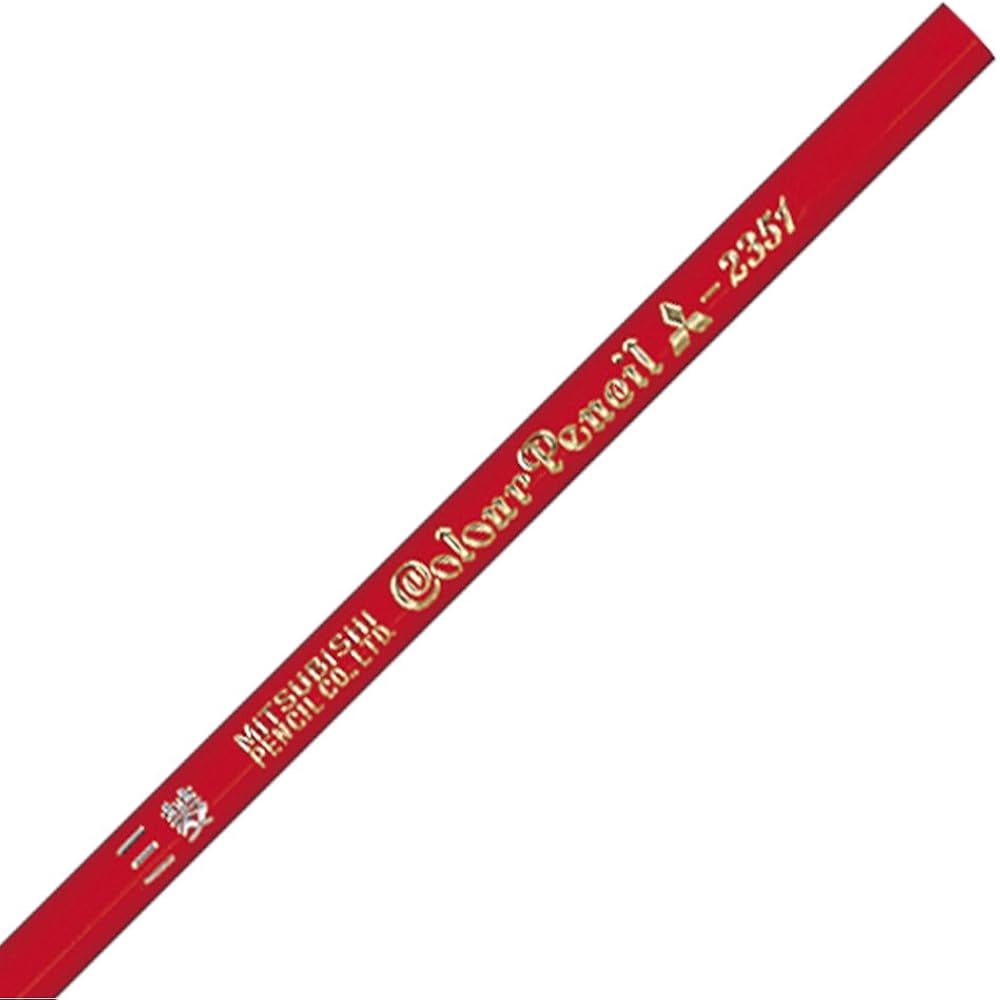 Mitsubishi Pencils, Red, Red, 12 Pencils, Colored Pencils, Pack of 12 K2351