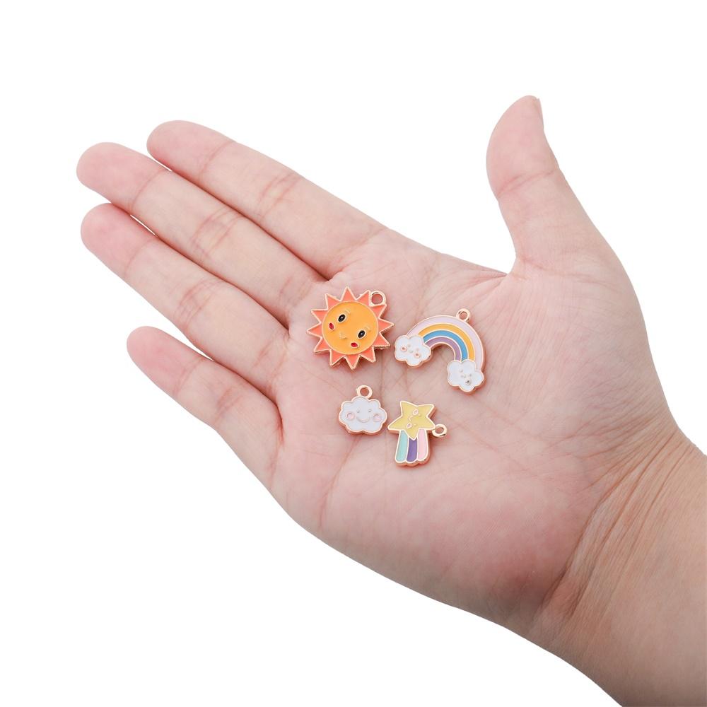 4Pcs/Lot Cute Cartoon Printing Connectes For Earrings Necklace Pendant Crafts DIY Jewelry Making Accessories