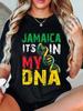 Jamaican Culture Flag Men Women Jamaica It's In My DNA T-Shirt Round Neck Shor