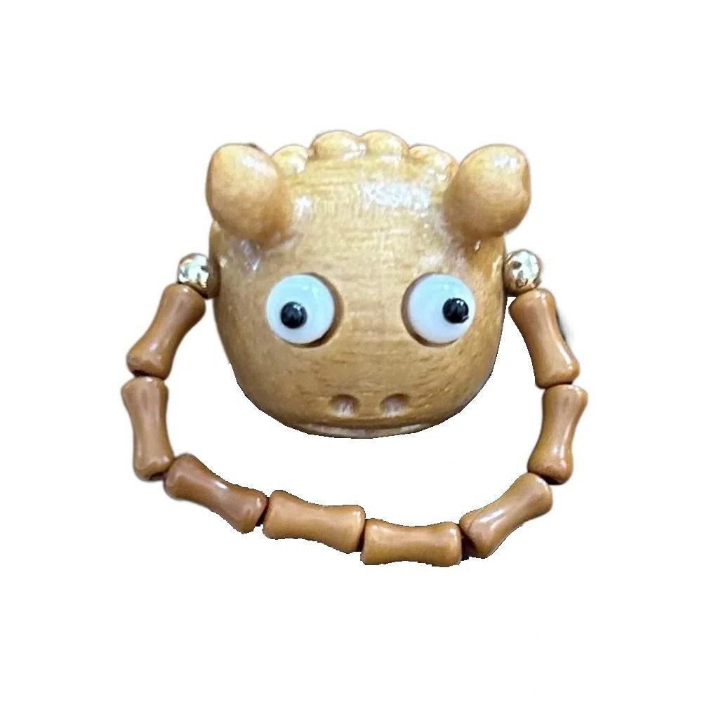 Ghost Funny Ring Adjustable Wood Beaded Rings Creative Sandalwood Ring  Unisex