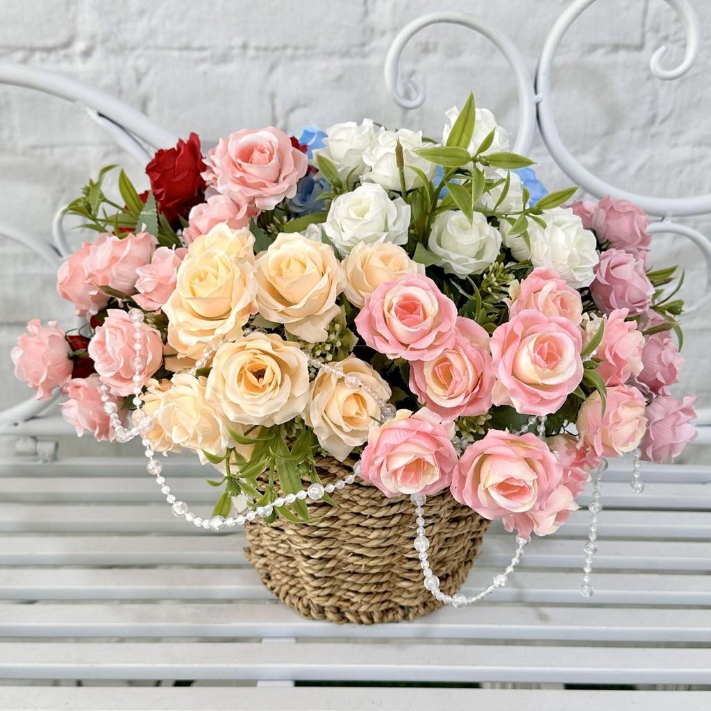 Rose Flower Artificial Wedding Hotel Restaurant Room Decoration Desktop Ornament