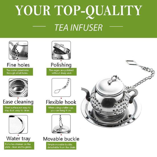2 szt. Zaparzacze do herbaty z haczykiem Przybory kuchenne Pojemność do przechowywania Torebka na herbatę i sypkie zaparzacze do herbaty Doskonałe filtrowanie Długi łańcuszek