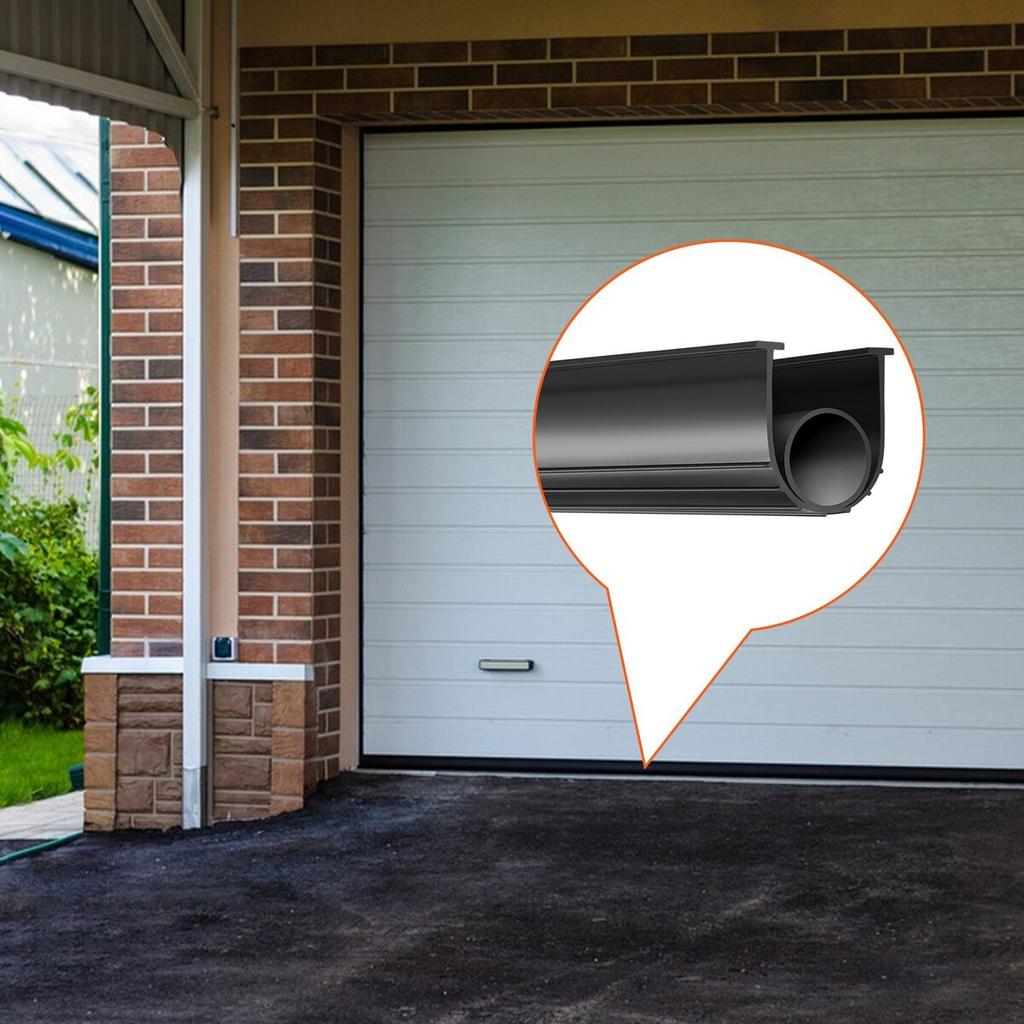Guarnizioni per Porta da Garage Gomma Inferiore, Combinazione Forma a U + Anello O Guarnizione Meteo Inferiore per Porta da Garage, Guarnizione per Porta da Garage Impermeabile 10 piedi, Estremità a T da 5/16 pollici