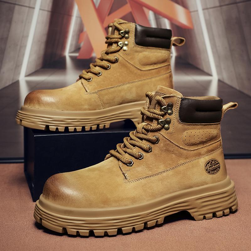 Высококачественные мужские замшевые кожаные мотоциклетные ботинки осень-зима высокие — фото 3