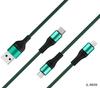 Nylon Braided 3 in 1 Charging Cable 3A Fast Charging USB C Micro Cable for Mobile Phone
