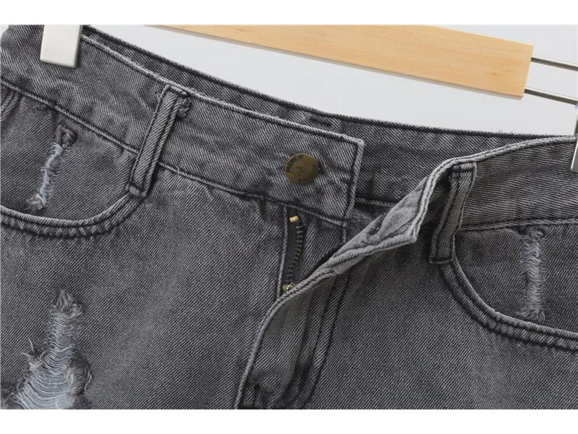 Plus Size Women's High-Waist Ripped Denim Shorts - Summer Loose Fit, Raw Edge, A-Line Style