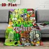 Plants vs. Zombies print 2D Flat Pattern Flannel Blanket High quality All Seasons Warmth and Comfort Perfect for Christmas Gifts.P260914580