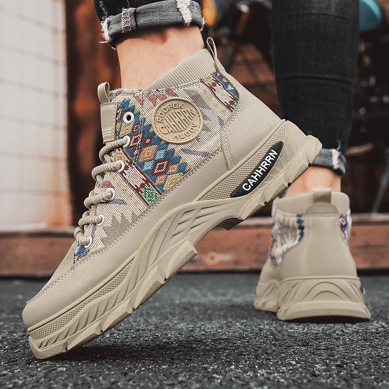 

Мужские ботинки Мартин осень-зима 2024, уличные пустынные ботинки в британском стиле, повседневные, нескользящие, износостойкие, высокие, рабочие ботинки для мужчин 44