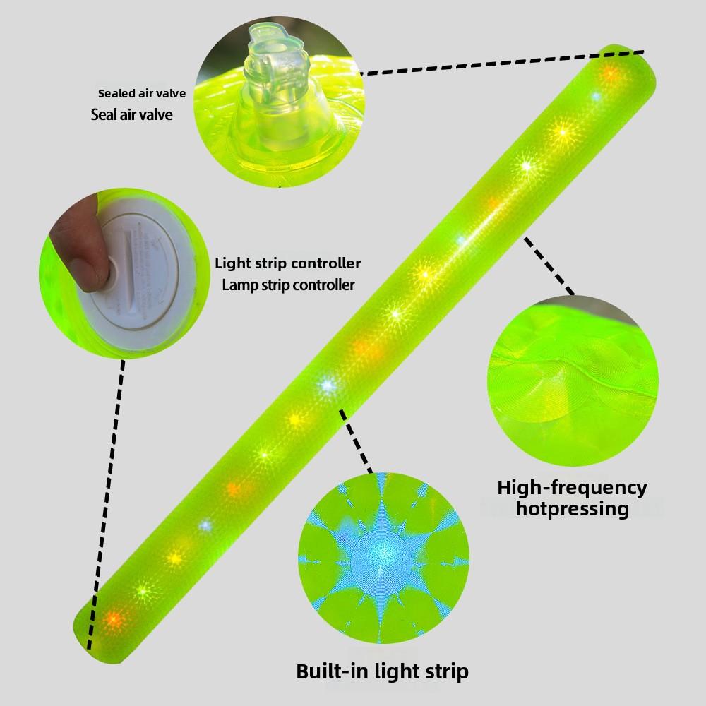 Inflatable Led Flotation Stick For Kids Adults Glowing Swim Aid For Pool Training Floating Water Toy For Beach Lake Night Party