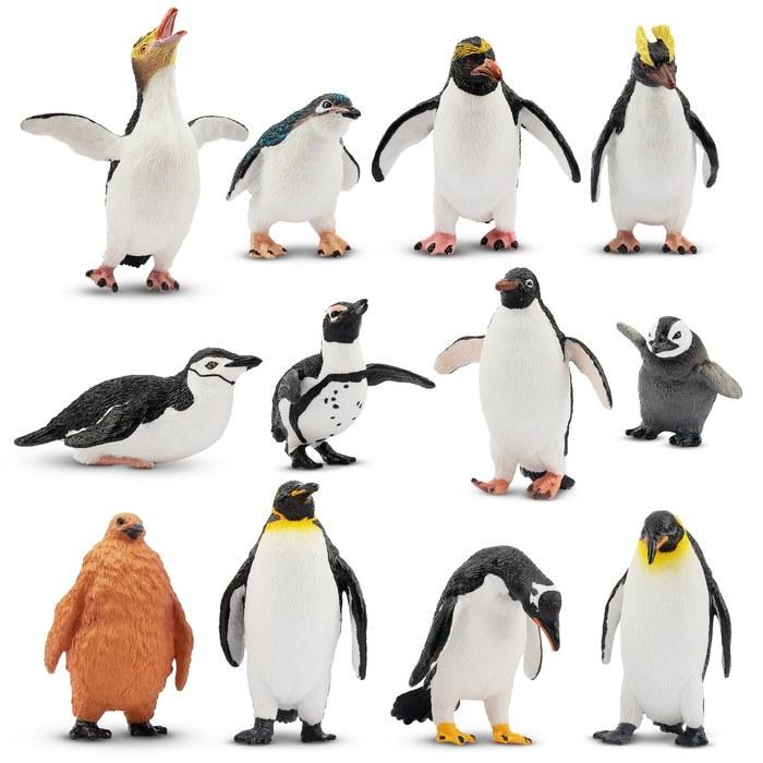 TOYMANY Penguin Figures 12PCS Antarctic Animal Set Realistic Animal Models Toys Collection 6+