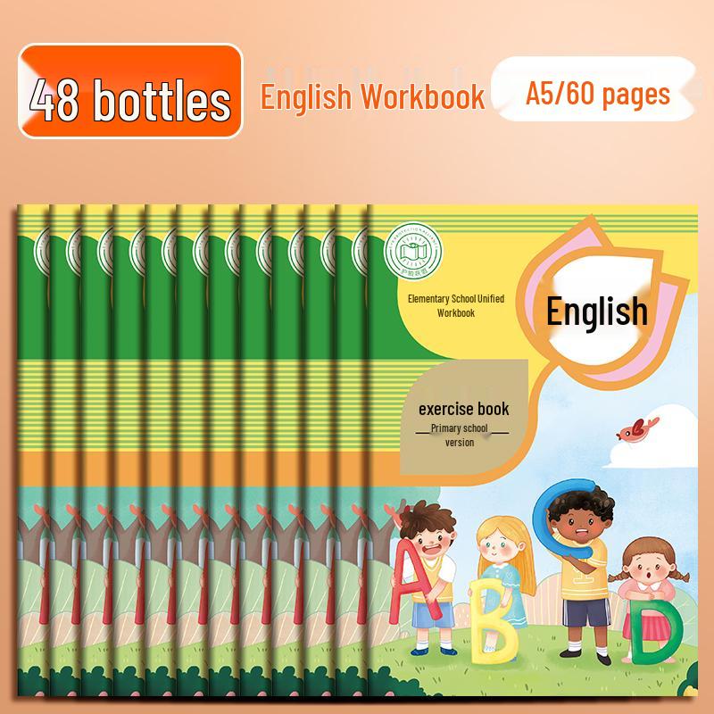 A5 English Elementary School Workbook: Four Lines, Three Spaces, Grades 1-3