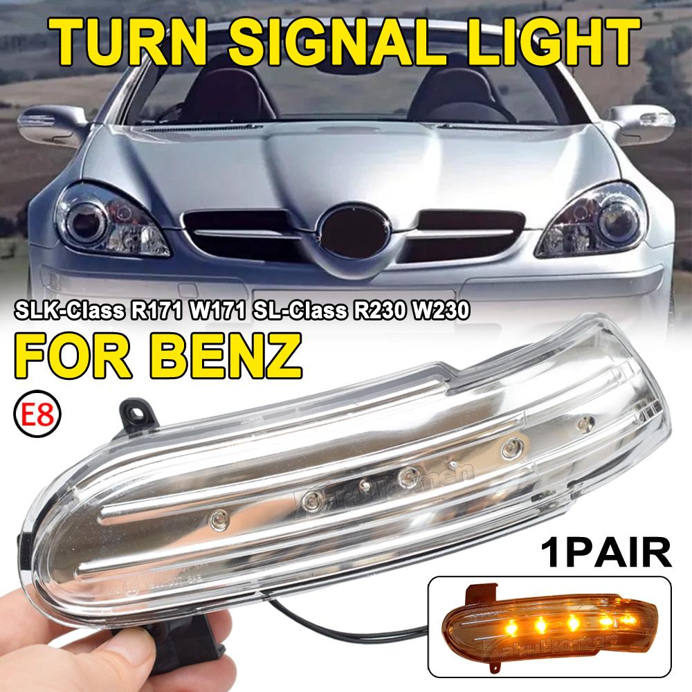 

2X For Mercedes Benz SLK Class R171 W171 SLClass R230 W230 2002-08 Dynamic LED Sequential Blinker Mirror Turn Light Signal Lamp