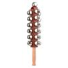 Wood & Stainless Steel Jingle Bell Stick Red Wooden Shaker Stick  For Party