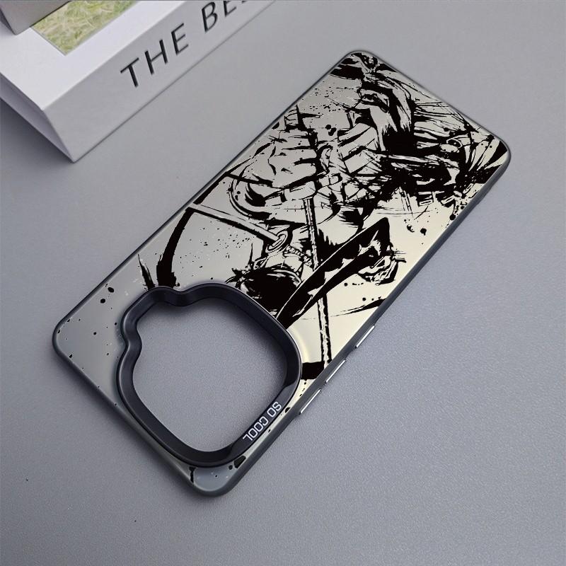 Modetrend Anime One Piece Tuschemalerei Zoro ACE Bunt Mattiert Laser Vollabdeckung PC Stoßfeste Handyhülle für IQOO Z9 Turbo Z9X
