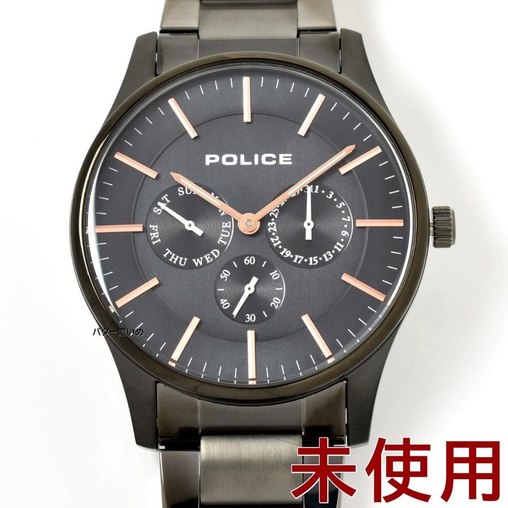 Used Police POLICE 14701JSB Men's Watch Metal Strap Black x Rose Gold Quartz Courtesy Unused