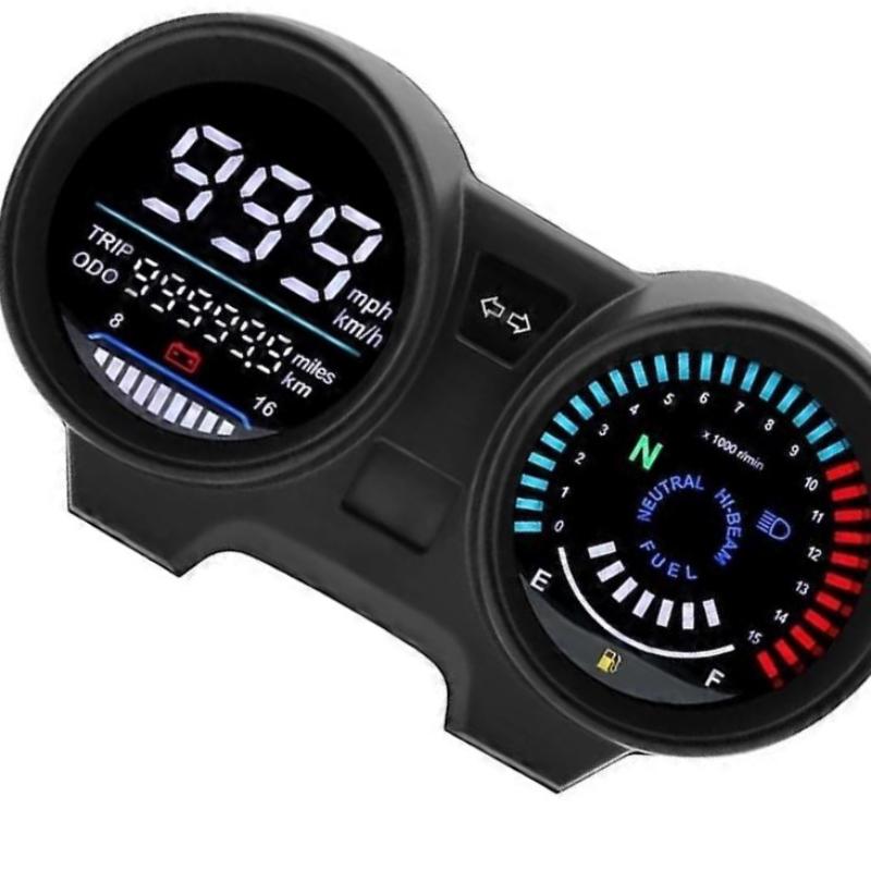 Motorcycle Speedometer Led Digital Dashboard Rpm Speed Fuel Level Volt Meter For Brazil Titan 150 Cg150 Fan150 2010 2012