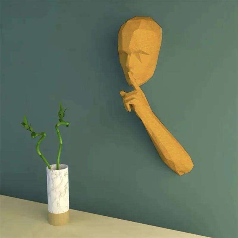 3D Paper Model of Silent Person, Simplicity Household Hanging Decoration, DIY Handmade Tool, Library, Cafe Wall Decoration, Craf