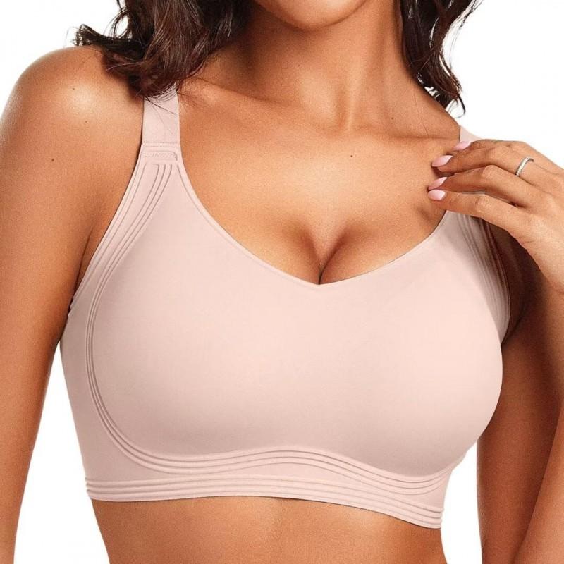 Womens Seamless Push-Up Bra Without Underwire Full Coverage Comfort Fit With Fixed Straps