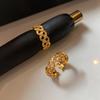Electroplating Cross Hollow Opening Ring French Temperament Index Finger Ring Light Luxury Niche Ring