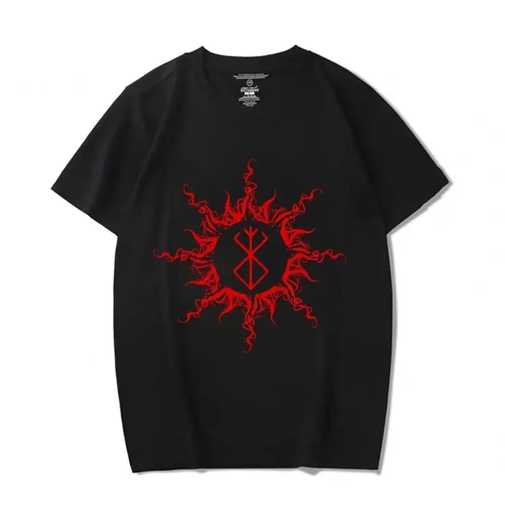 Berserk T Shirts Guts Funny T Shirt Cool Manga Graphic T-Shirt Japanese Anime WoCotton Harajuku Manga Hip Hop Tops Tees