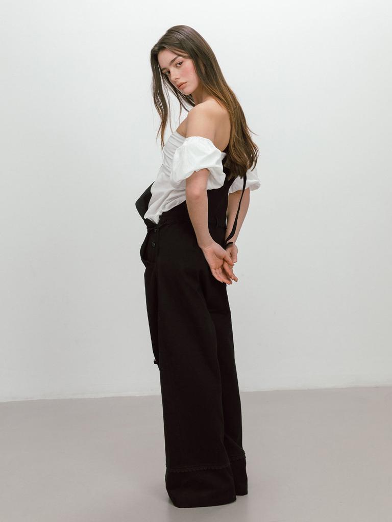 MOIFAIRE Puff Shirring Blouse / White