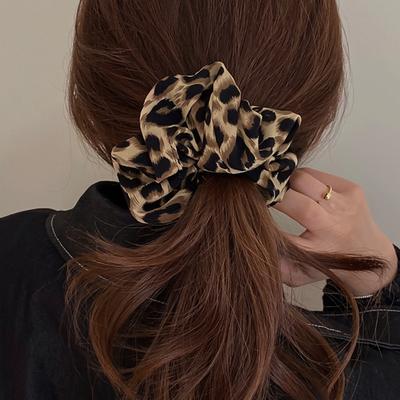 Fabric Leopard Print Large Intestine Hair Band Retro Elegant High Elastic Hair Tie Headrope Fashionable Versatile Hair Accessories