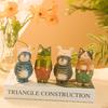Wooden Cat Figurine Craft Gift For Home Office Decor Collectors Gift